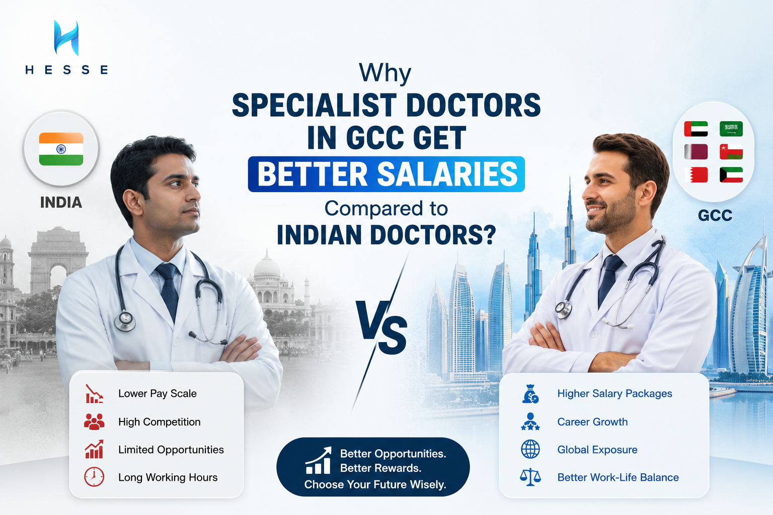 Why specialist doctors in GCC get better salaries compared to Indian doctors?